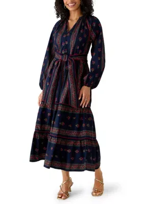 Long Sleeve Floral Print Maxi Dress by Wonderly
