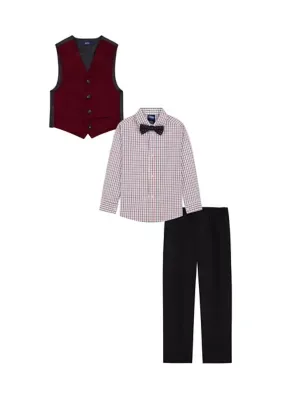 Corded Velvet Vest and Bow Tie Set by IZOD