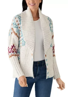 Jacquard Cocoon Cardigan by Wonderly
