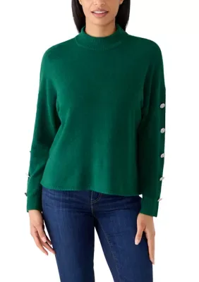 Button Sleeve Sweater by Crown & Ivy