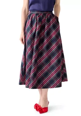 Sewing Down South x Crown & Ivy Tartan Twirl Midi Skirt by Crown & Ivy