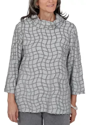 Vail Feather Yarn Texture Top by Alfred Dunner