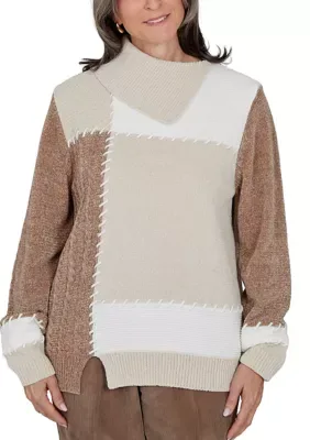 Sunset Ridge Colorblock Chenille Sweater by Alfred Dunner