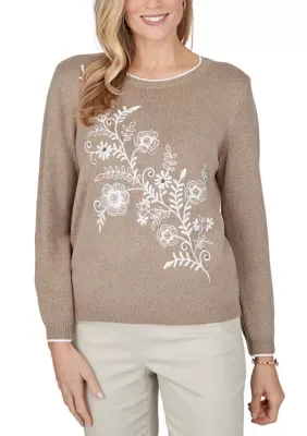 Sunset Ridge Diagonal Floral Sweater by Alfred Dunner
