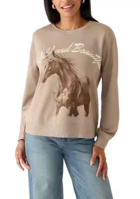 Boxy Drop Shoulder Graphic Sweatshirt by Wonderly
