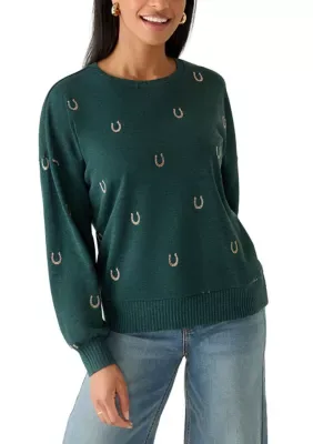 Boxy Drop Shoulder Embroidered Sweatshirt by Wonderly