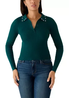 Long Sleeve Collar Sweater