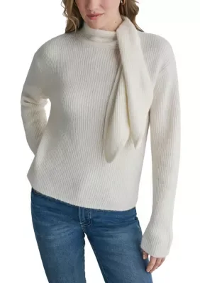Long Sleeve Tie Neck Sweater