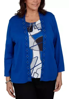 Dinner Theater Stained Glass Inner Two in One Sweater by Alfred Dunner