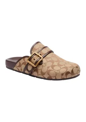 Signature Sateen Jacquard Archival Buckle Clogs