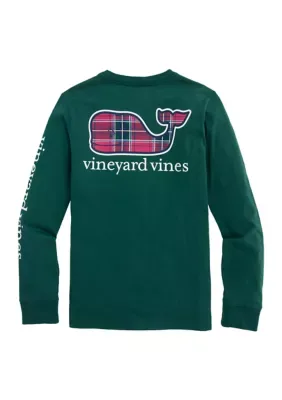Holiday Plaid Whale Long Sleeve Graphic T-Shirt by Vineyard Vines