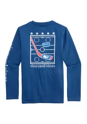 Hockey Star Graphic Long Sleeve Shirt by Vineyard Vines