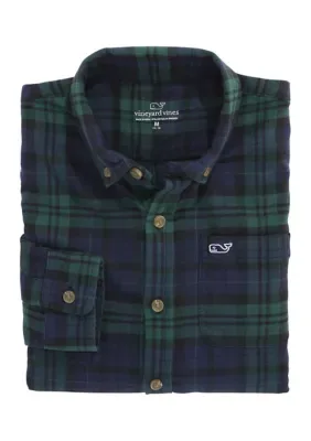 Holiday Blackwatch Flannel Shirt by Vineyard Vines