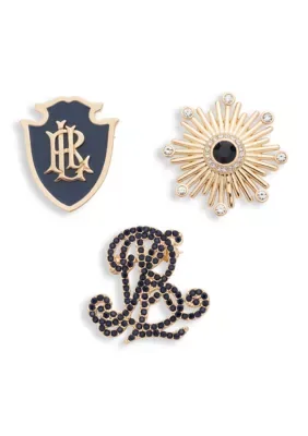 Indigo LRL Shield Pin Trio by Ralph Lauren