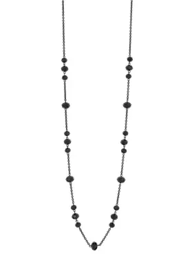 Long Jet Stone Station Linked Necklace 36 In by Evie & Emma