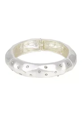 Crystal Stone Stretch Bangle Bracelet, 7 In by Wonderly
