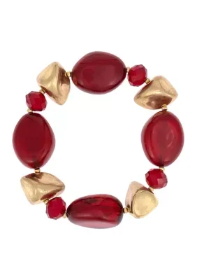 Chunky Nugget Bead Stretch Bracelet, 7 In by Wonderly