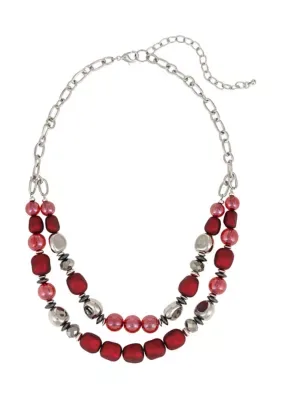 Two-Tone Layered Beaded Necklace, 18 In by Ruby Rd