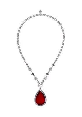 Bead Accent Teardrop Necklace, 19 In by Ruby Rd
