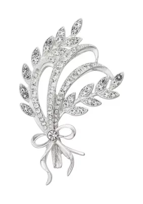 Crystal Branch Leaves Pin