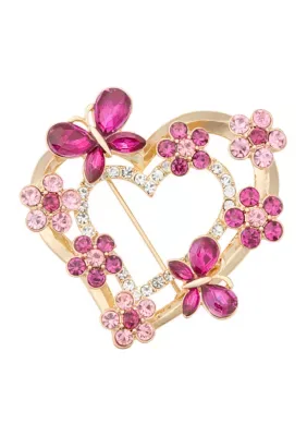 Heart Butterflies Pin