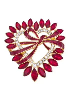 Bow Heart Pin by Napier