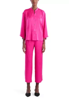 N by Natori Wilderness Satin Button Down Pajama Set by Natori