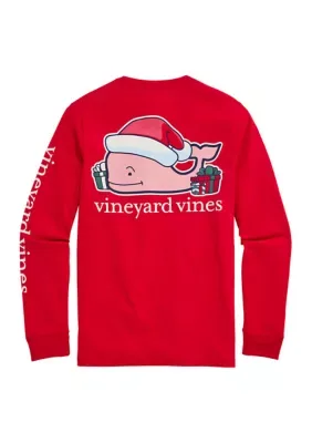 Holiday Santa Claus Whale Graphic Long Sleeve Shirt by Vineyard Vines