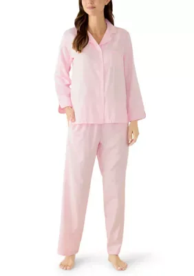 Brush Back Satin Jacquard Pajama Set by Miss Elaine