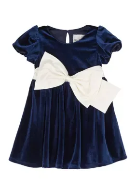 Velvet Dress with Bow by Rare Editions