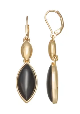 Jet Stone Double Drop Earrings by Napier