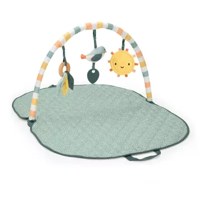 One Bar Baby Gym, Piper's Playspace - 3-In-1 Activity Gym with Sensory Toys, Tummy Time Mat, Foldable & Portable, Ages Newborn+ by Ingenuity