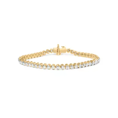 Lab Created 10K Yellow Gold 4.0 Cttw Lab Grown Diamond Tennis Bracelet, 7.25 In by Haus of Brilliance