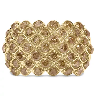 10K Yellow Gold 2.0 Cttw Brown Diamond Teardrop Design Cocktail Ring by Haus of Brilliance