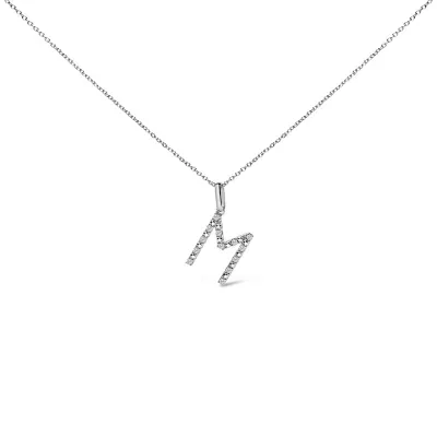 Sterling Silver Diamond Accent Initial Pendant Necklace, 18 In by Haus of Brilliance