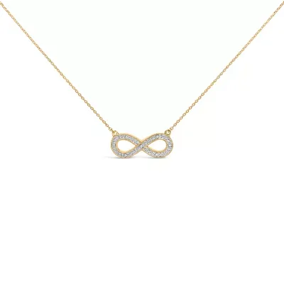 Gold Vermeil Diamond Accent Infinity Pendant Necklace, 18 In by Haus of Brilliance