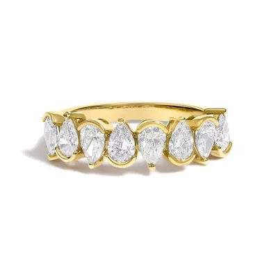 Lab Created 14K Gold 1 2/3 Cttw Lab Grown Pear Diamond Band Ring by Haus of Brilliance