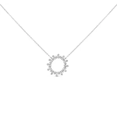 3/4 Cttw Diamond Starburst Medallion Pendant Necklace, 18 In