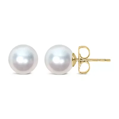 14K Gold 5-5.5MM Akoya Cultured Pearl Solitaire Stud Earrings by Haus of Brilliance