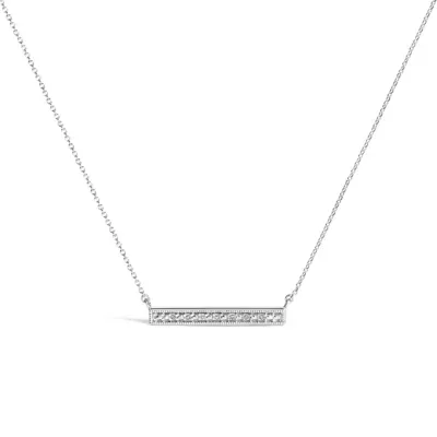 Diamond Accent Milgrain Bar Pendant Necklace, 18 In by Haus of Brilliance