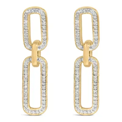 Gold Vermeil 1/10 Cttw Diamond Cttw Bold Paperclip Earring by Haus of Brilliance