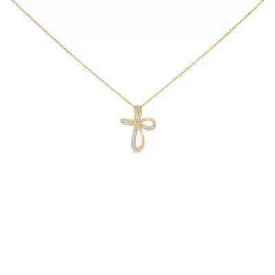 Gold Vermeil Diamond Accent Infinity Cross Pendant Necklace, 18 In by Haus of Brilliance