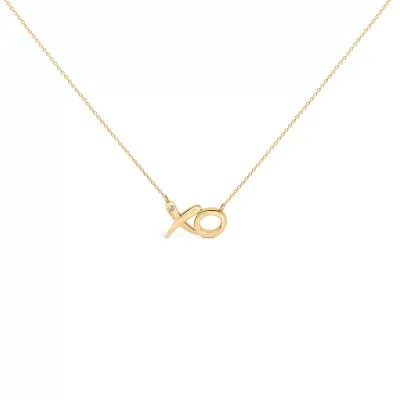 Gold Vermeil Diamond Accent XO Necklace, 18 In by Haus of Brilliance