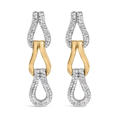 Gold Vermeil 1/10 Cttw Diamond Bold Knot Link Earring by Haus of Brilliance