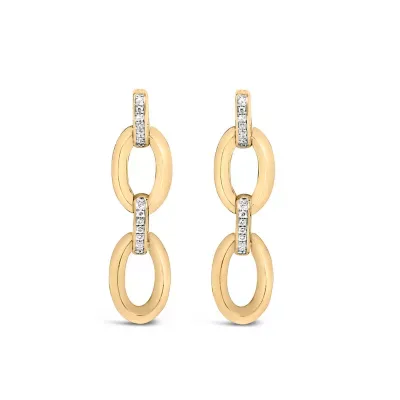 Gold Vermeil Diamond Accent Bold Oval Link Earring by Haus of Brilliance