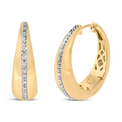 Gold Vermeil Diamond Accent Bold Hoop Earring by Haus of Brilliance
