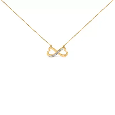 Gold Vermeil Diamond Accent Infinity Heart Pendant Necklace, 18 In by Haus of Brilliance
