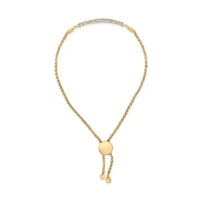 Gold Vermeil Diamond Accent Bar Lariat Bolo Bracelet, 8 In by Haus of Brilliance