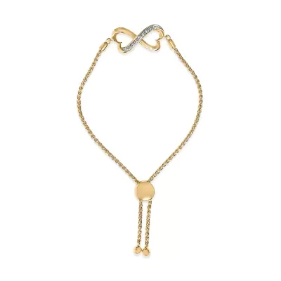 Gold Vermeil Diamond Accent Heart Infinity Bolo Bracelet, 8 In by Haus of Brilliance