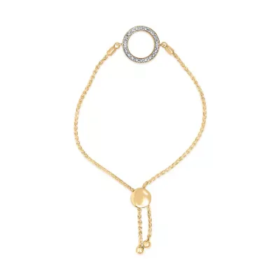 Gold Vermeil Diamond Accent Circle Lariat Bolo Bracelet, 7.25 In by Haus of Brilliance